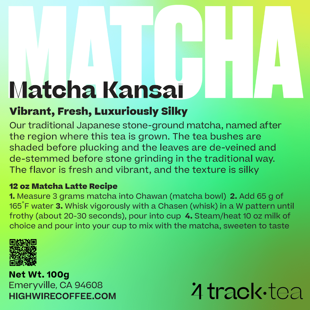 Matcha Kansai (Stone Ground Japanese Green Tea) - 100g pouch - Highwire Coffee Roasters