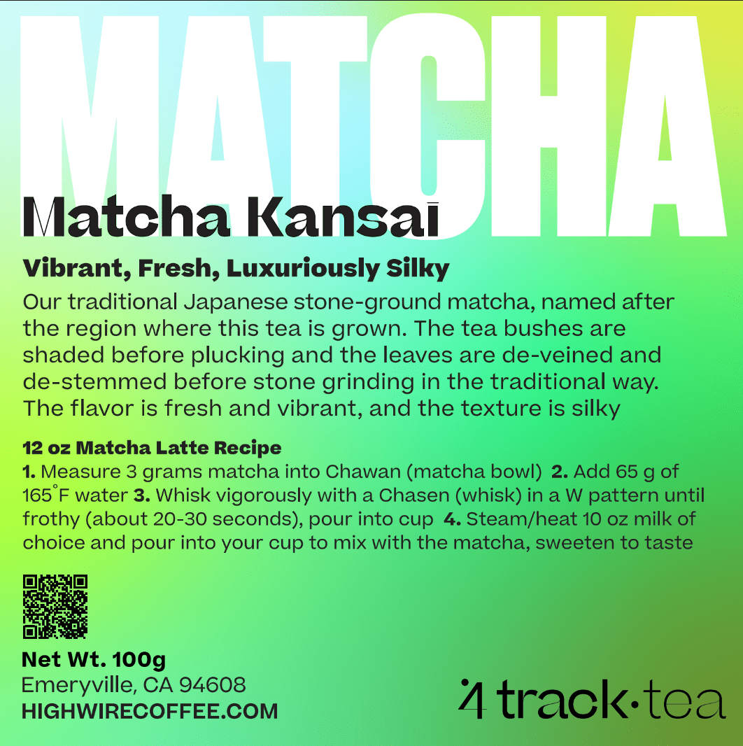 Matcha Kansai (Stone Ground Japanese Green Tea) - 100g pouch - Highwire Coffee Roasters