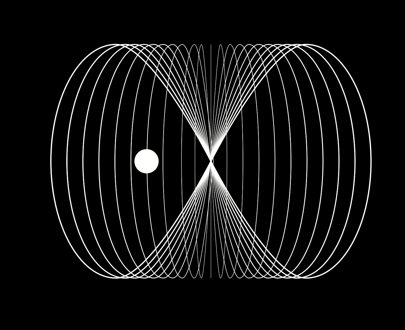 Repeated circles in a modernist inspired pattern