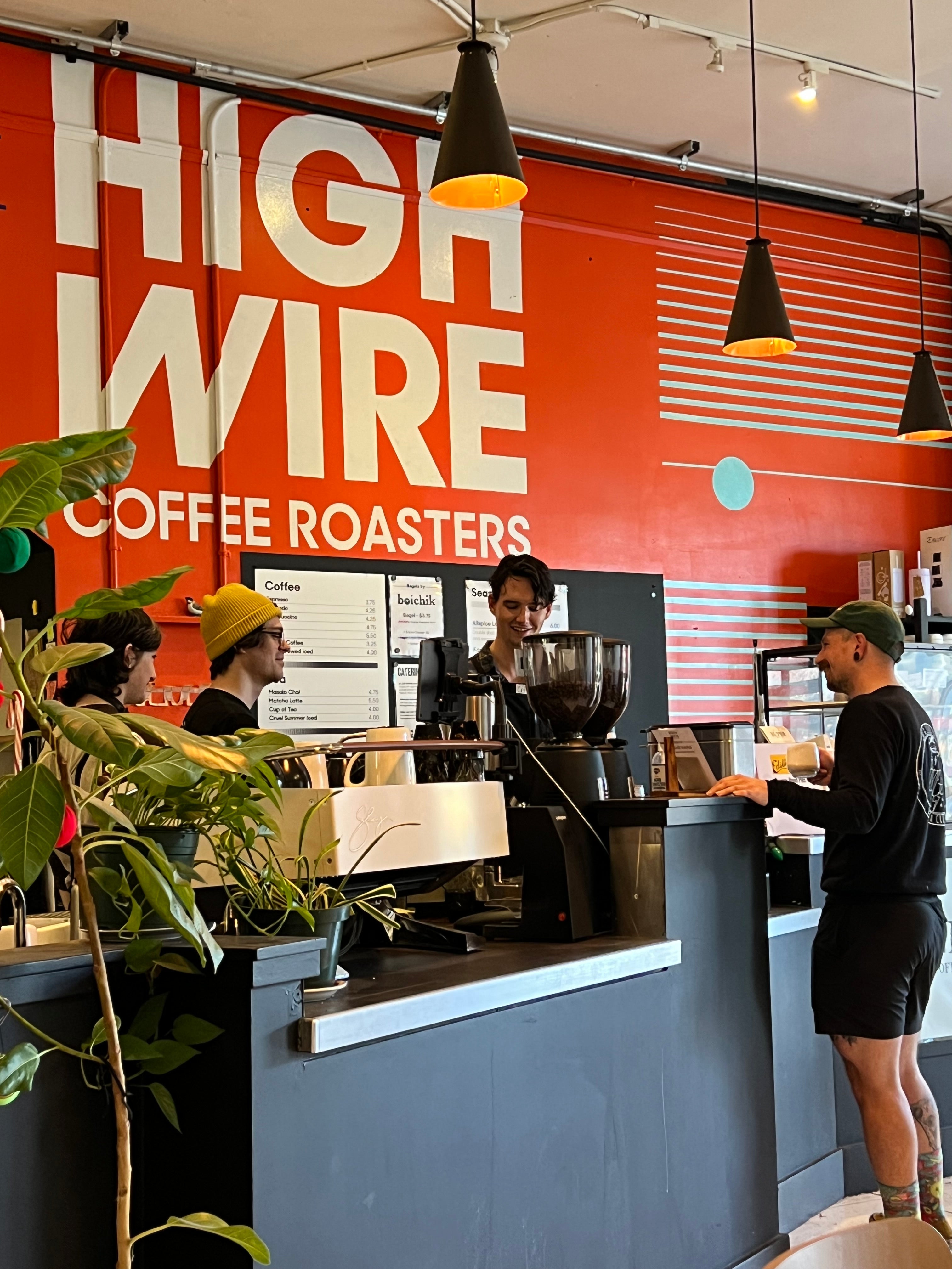 Interior of a Highwire Coffee shop