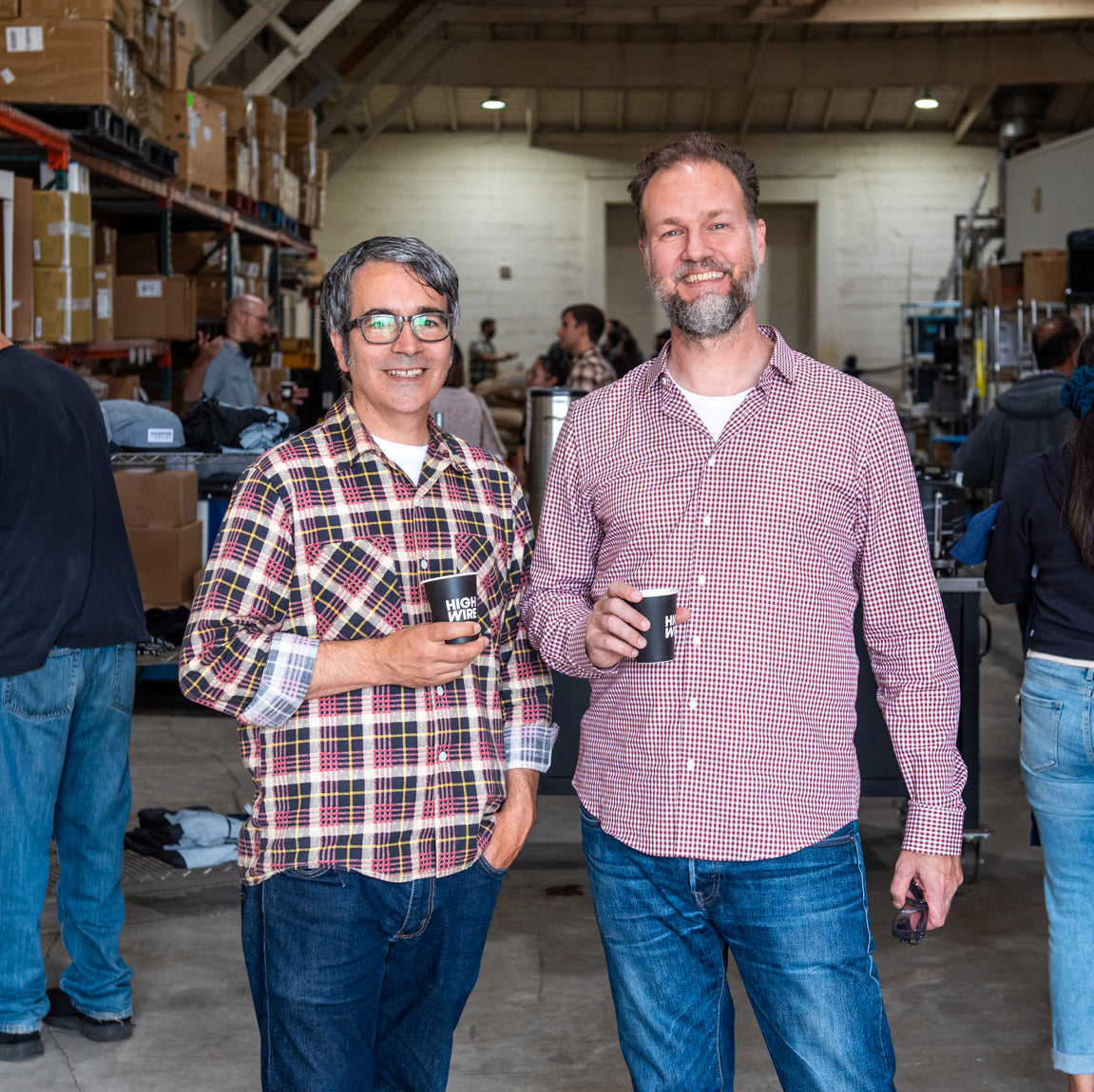 Rich and Robert at the roastery on National Coffee Day